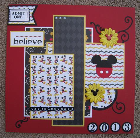 12 X 12 Disney 2 Page Scrapbook Layout Mickey Mouse