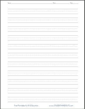 Copy back to back for more practice. Dashed Line Handwriting Practice Paper Printable Worksheet ...