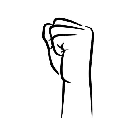 Premium Vector Human Fist Punch Line Art Vector Illustration