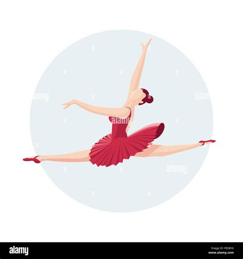 Vector Illustration Of A Ballerina Young Beautiful Ballerina Dancing
