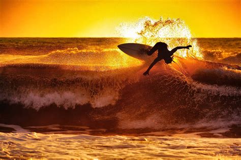 Surfing Waves Sunset Wallpaper And Background Sunset Surf Surf Beach