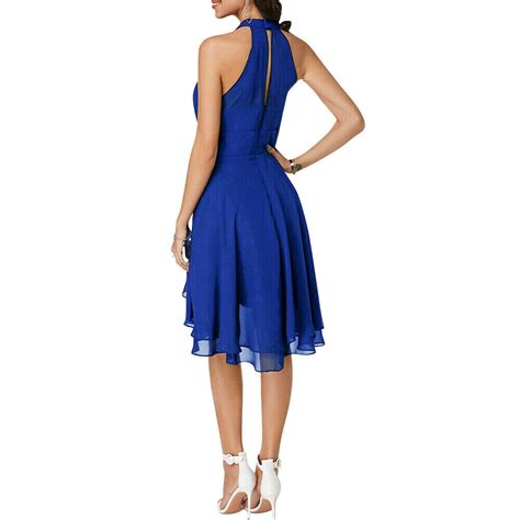 Ladies Cuout Sleeveless Party Dress Women Solid Pleated Chiffon Dress Asymmetric Ebay