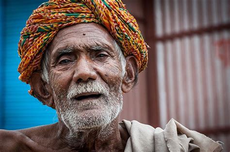30 People Faces Old Indian Wisdom Ranakpur Village India