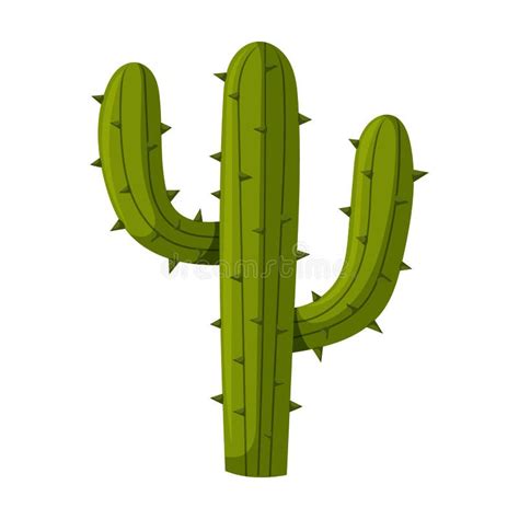 Cactus Vector Iconcartoon Vector Icon Isolated On White Background