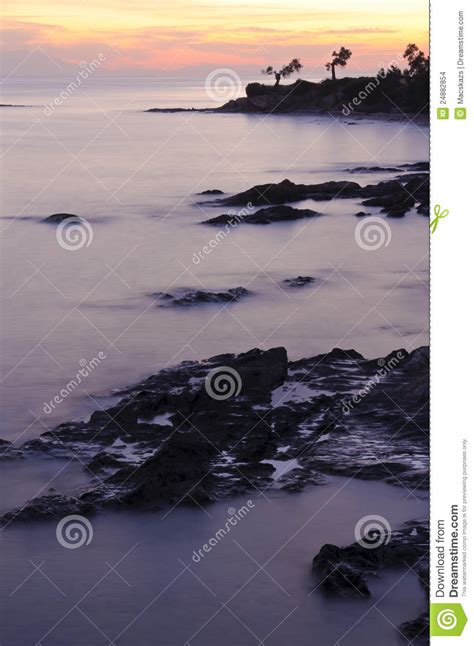 Rocky Bay At Sunset Stock Photo Image Of Landforms Color