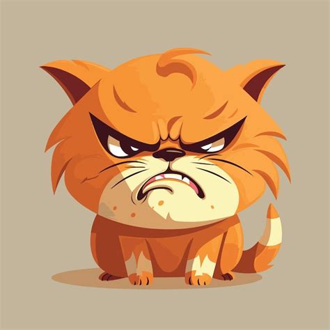 Premium Vector Angry Cartoon Cat Vector Illustration Of A Angry Cat
