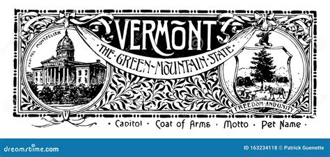 The State Banner Of Vermont The Green Mountain State Vintage