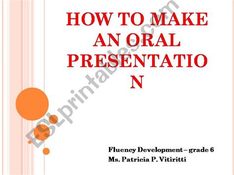 Esl English Powerpoints Oral Presentation Steps