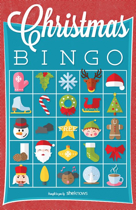 free printable holiday bingo cards