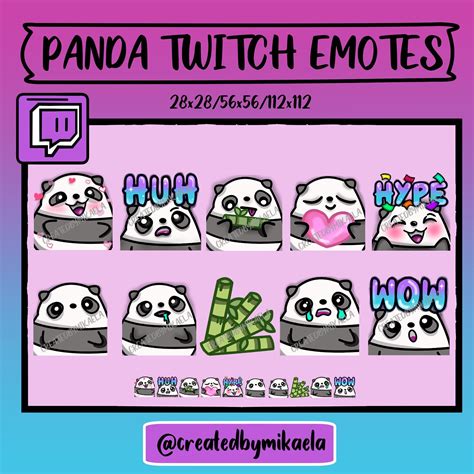 Panda Emote Pack 10 Panda Emotes For Twitch Discord And Etsy