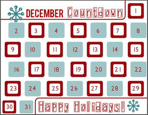 December Countdown Classroom Freebies