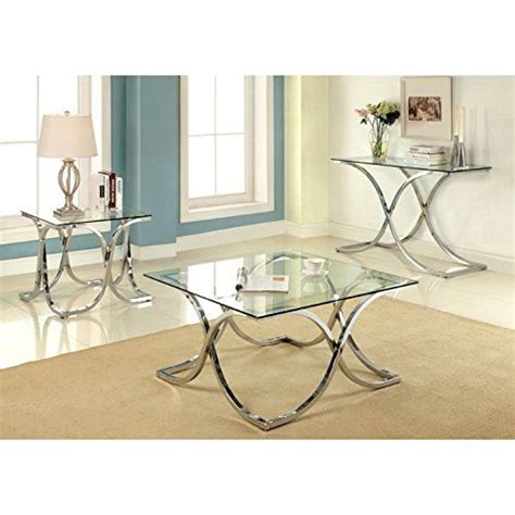 Furniture Of America Sarif 3 Piece Coffee Table Set In Chrome You Can Find Out More Details