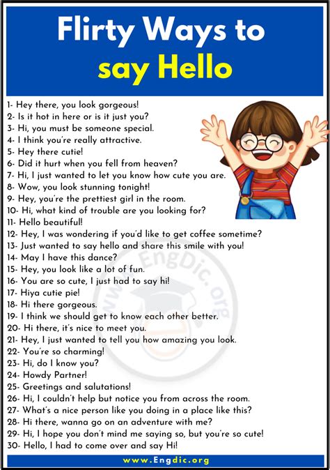 100 Flirty Funny Ways To Say Hello EngDic