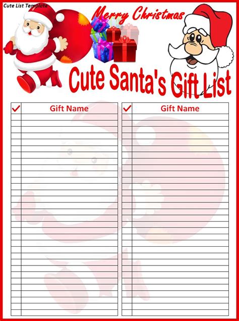 Cute List Template Professional Word Templates