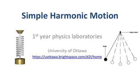 Ppt Simple Harmonic Motion 1 St Year Physics Laboratories