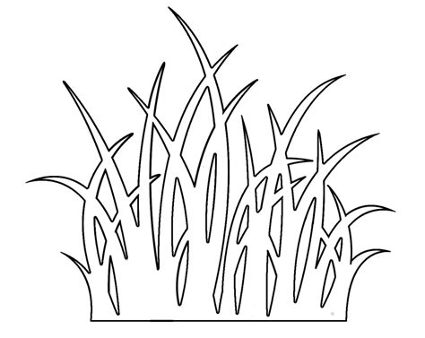Coloring Pages Grass Silhouette Printable Shapes