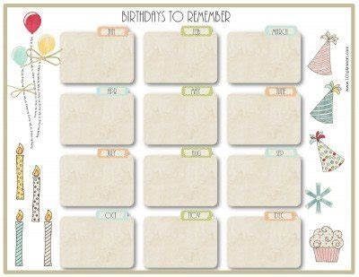 free birthday calendar printable customizable many designs