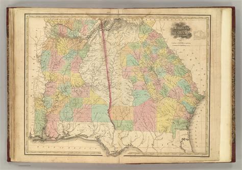 Georgia And Alabama By Hs Tanner 1825 American Atlas Published By