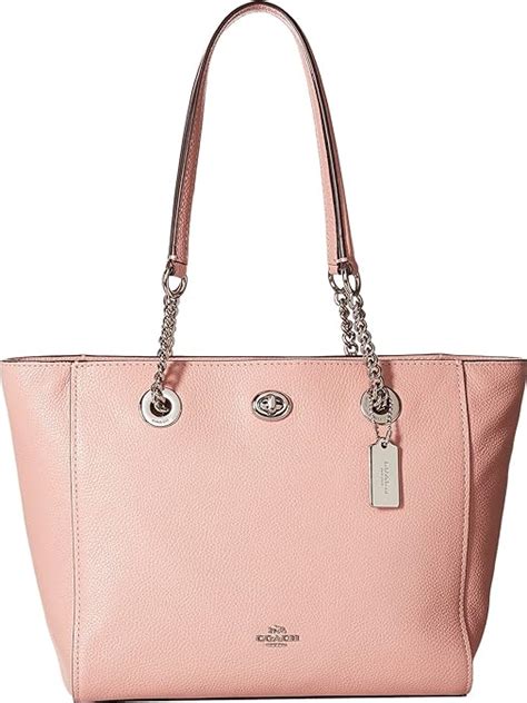 Coach Pebbled Turnlock Chain Tote 27 Svpeony One Size
