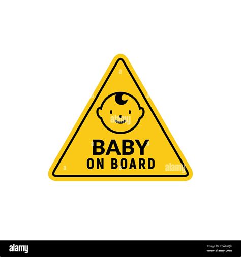 Baby On Board Sign Icon Child Safety Sticker Warning Emblem Baby