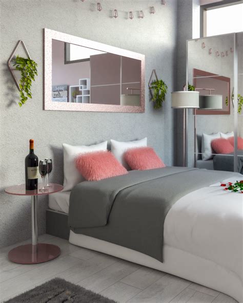 White Rose Gold And Grey Bedroom Ideas