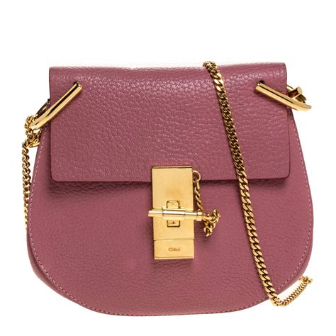 Chloe Pink Leather Mini Drew Shoulder Bag Chloe The Luxury Closet