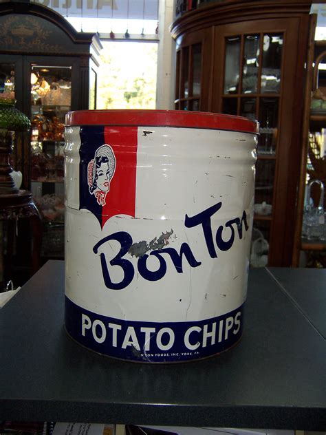 Bon Ton Chips Large Tin Container Triple A Resale