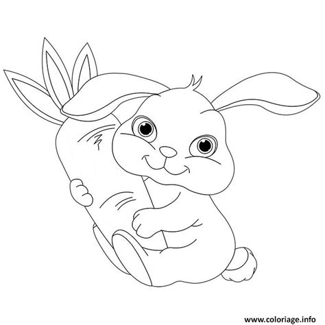 Vous pouvez utiliser un feutre, stylo ou un crayon. Coloriage animaux mignon de bebe lapin - JeColorie.com