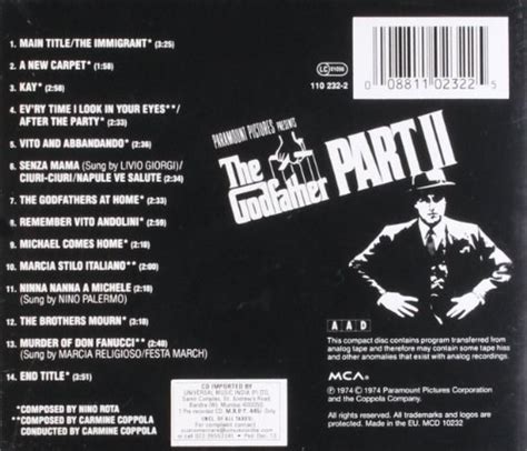 soundtrack the godfather part ii original motion picture soundtrack