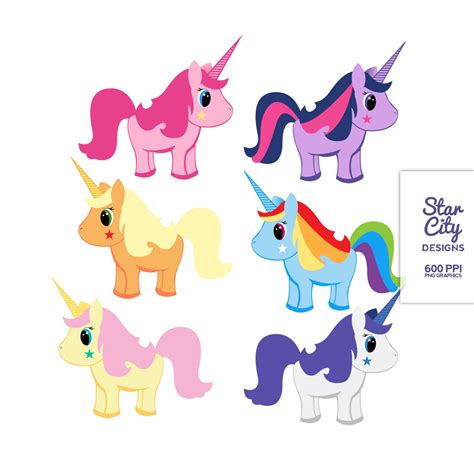 Unicorn Clipart Pony Clipart Horse Clipart By Starcitydesigns