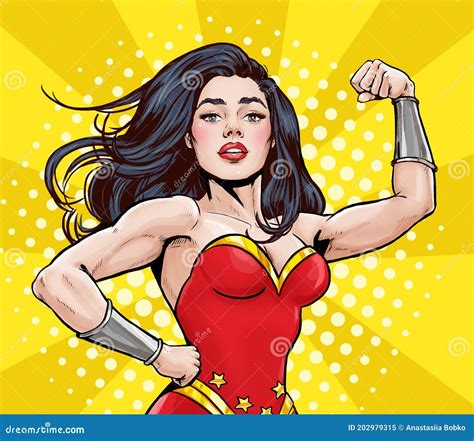 Pop Art Super Hero Woman Girl Power Advertising Poster Comic Woman