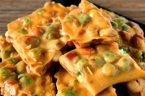 Wasabi Pea and Beer Nut Brittle | Beer nuts, Wasabi peas, Stuffed peppers