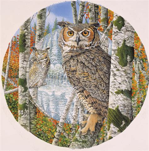 Great Horned Camoflage Painting By Graeme Stevenson