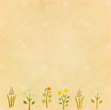 Vintage Paper With Flower Border For Greeting Card Stock Illustration