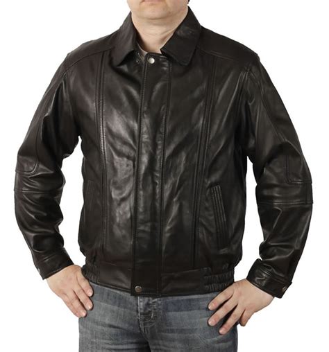 Mens Classical Style Black Leather Blouson From Simons Leather