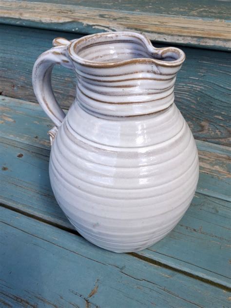 Hand Thrown Pottery Pitcher Large One Gallon Stoneware Pottery Pitcher