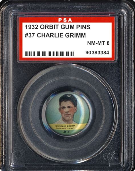 1932 Orbit Gum Pins Pr2 Charlie Grimm Psa Cardfacts