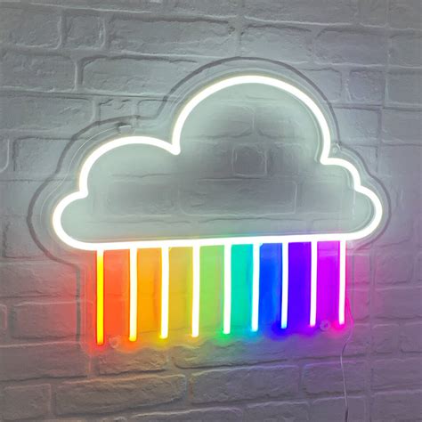 Rainbow Cloud Neon Led Sign By Waiting For A Sign