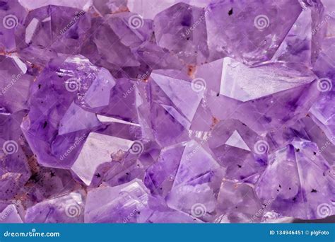 Translucent Crystals Of A Amethyst Stone Stock Image Image Of Glass