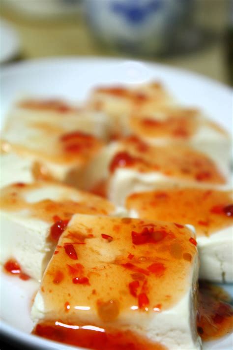 Boiled Tofu With Sweet Chili Sauce Simple Inexpensive Healthy And