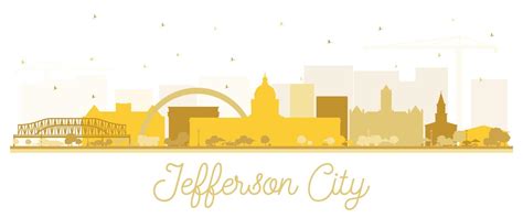 Jefferson City Missouri Skyline Silhouette With Golden Buildings