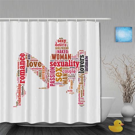 Sexy Woman Bathroom Shower Curtains Romance Love Shower Curtain Waterproo Polyester Fabric