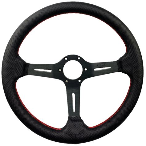 14 350mm Nd Leather Red Line Steering Wheel Light Deep Racing