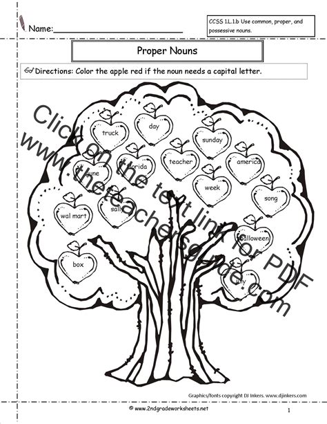 Proper nouns worksheets are a handy classroom tool or homework aid. Common and Proper Nouns Worksheets from The Teacher's Guide