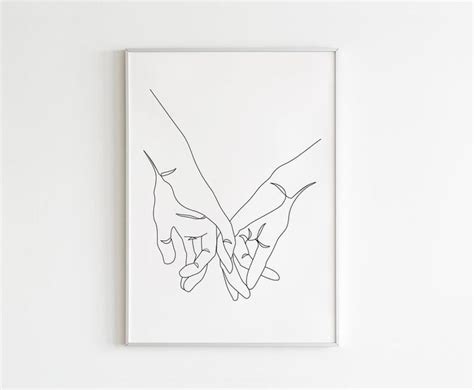 One Line Art Couple Hands Download Instant Line Art Couple Etsy