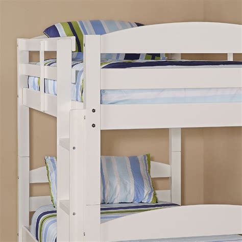 Walker Edison Solid Wood Twin Size Bunk Bed White Bwstotwh
