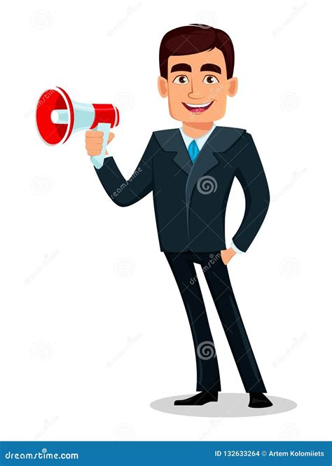 Business Man Cartoon Character In Formal Suit Stock Vector