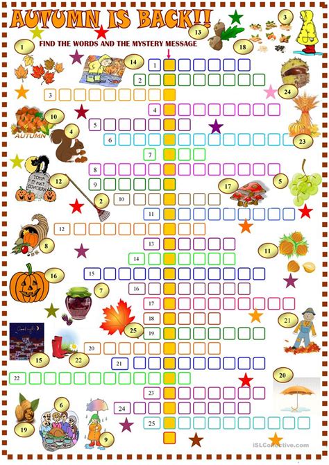 Fall Crossword Puzzle Printable Halloween Word Puzzles Puzzles
