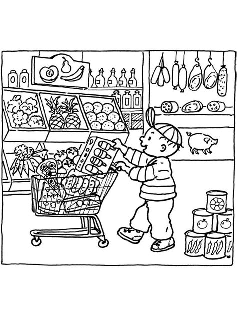 Shopping Coloring Pages