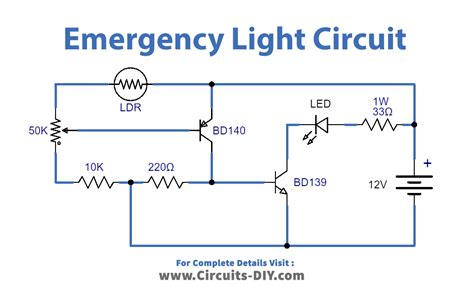 Led Emergency Light Circuit Using Ldr Light Dependent Resistor